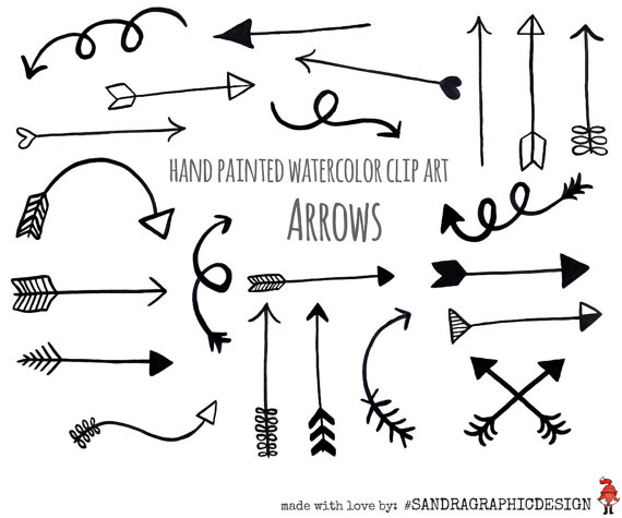 arrows clipart calligraphy