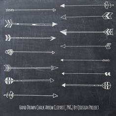 Arrow clipart chalkboard. Tribal and vectors hand