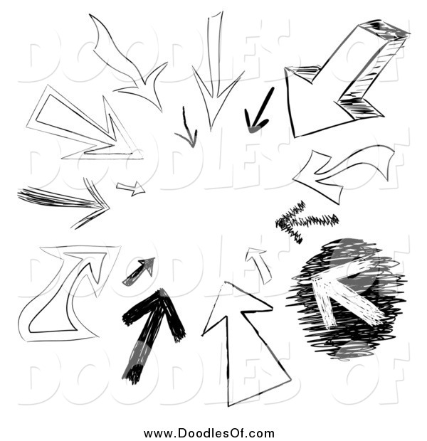 Arrow clipart creative. Of a cicle doodles
