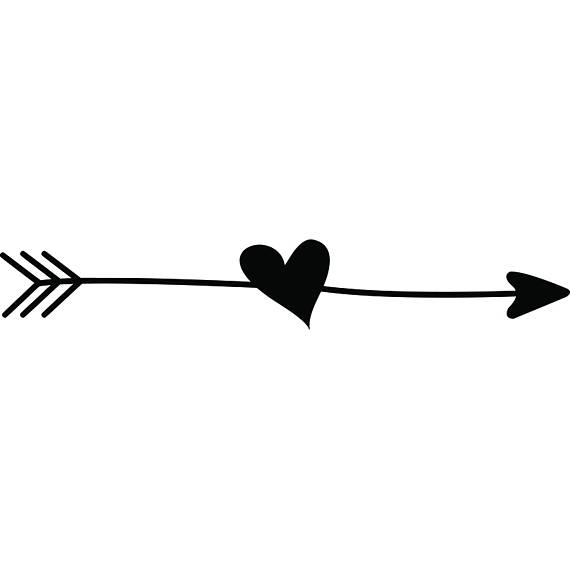 Arrow clipart cute. Doodle ding heart love