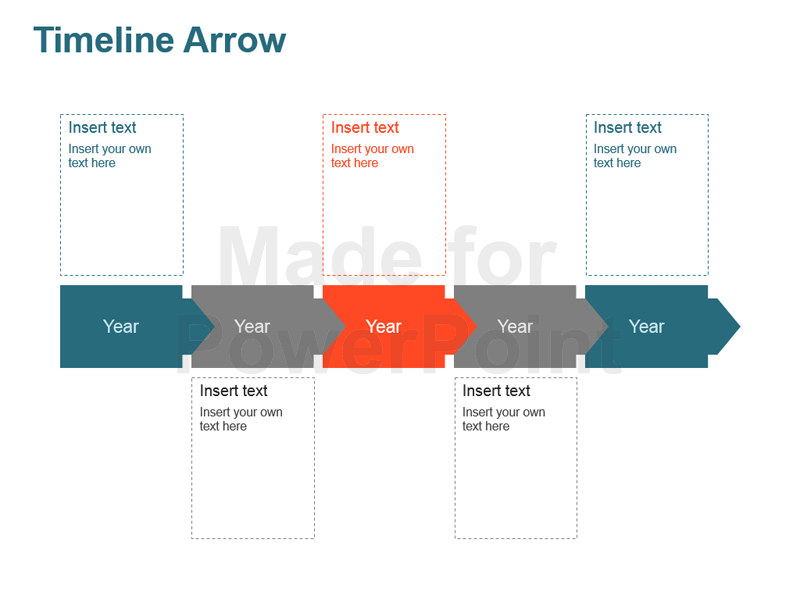 Editable powerpoint template more. Arrow clipart timeline