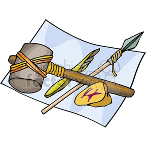 Cartoon indian artifacts royalty. History clipart artifact