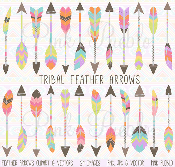Clip art vectors tribal. Arrows clipart feather