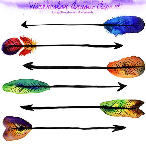 Watercolor arrow digital dpi. Arrows clipart printable