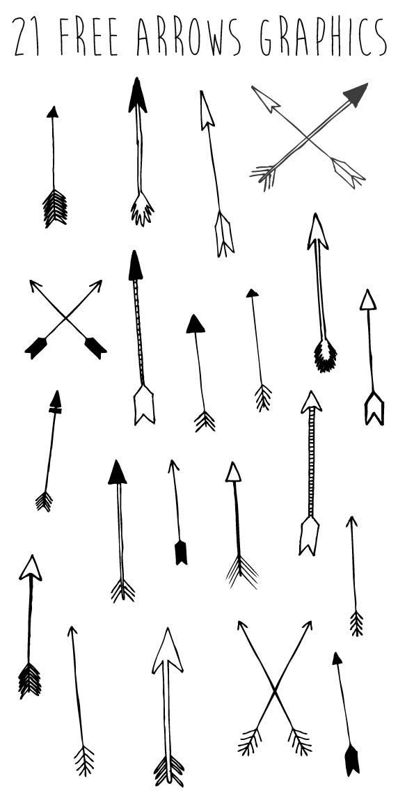Arrows clipart simple. Hand drawn arrow graphics