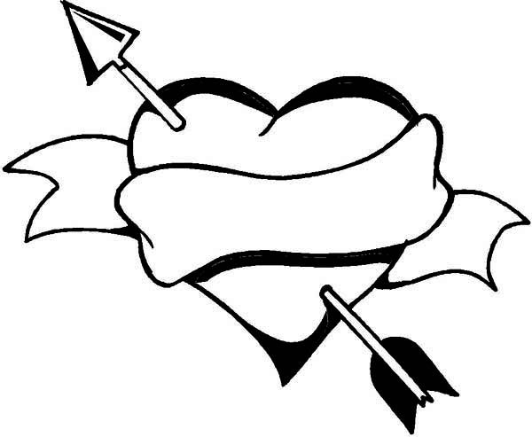 Heart and arrow drawing. Arrows clipart sketch