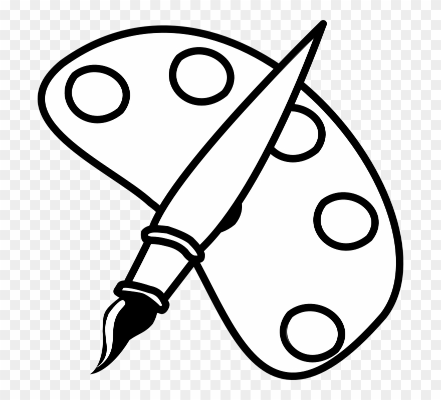 Paintbrush clipart art subject. Clip black and white