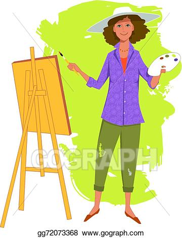 painting clipart female artist