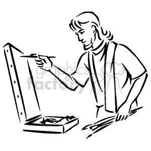Painter clipart male artist. Black and white painting