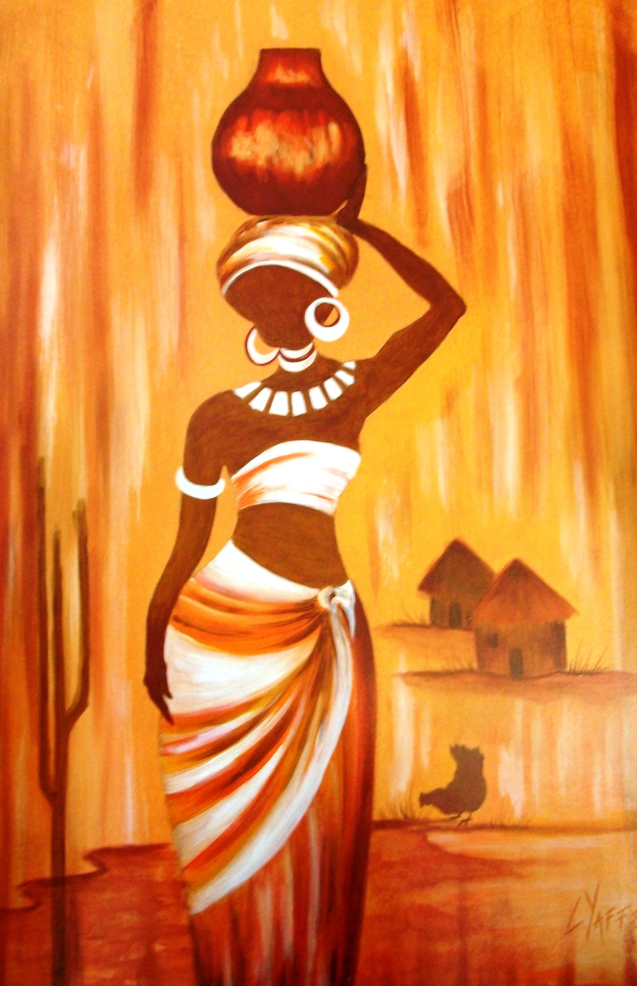 African woman original available. Artist clipart oil painting