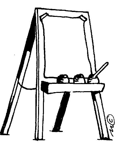 easel clipart black and white