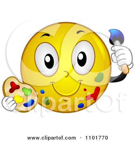 Emotions clip art yellow. Artist clipart smiley face