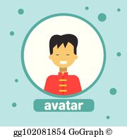 Vector art man and. Asian clipart avatar