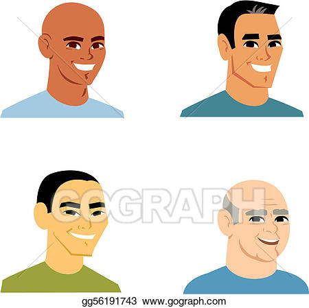 Vector illustration cartoon portrait. Asian clipart avatar