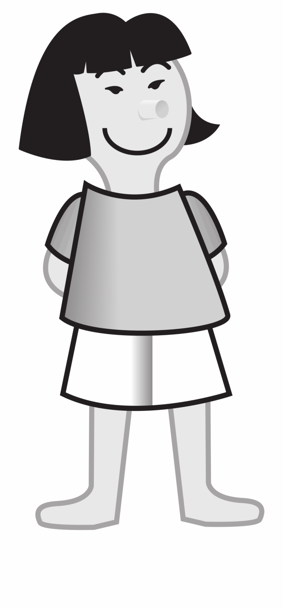 Clip art library girl. Asian clipart black and white