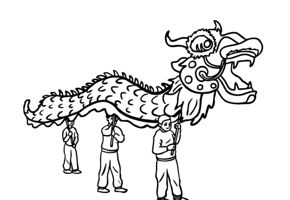 Chinese clipart line. Dragon drawing at getdrawings