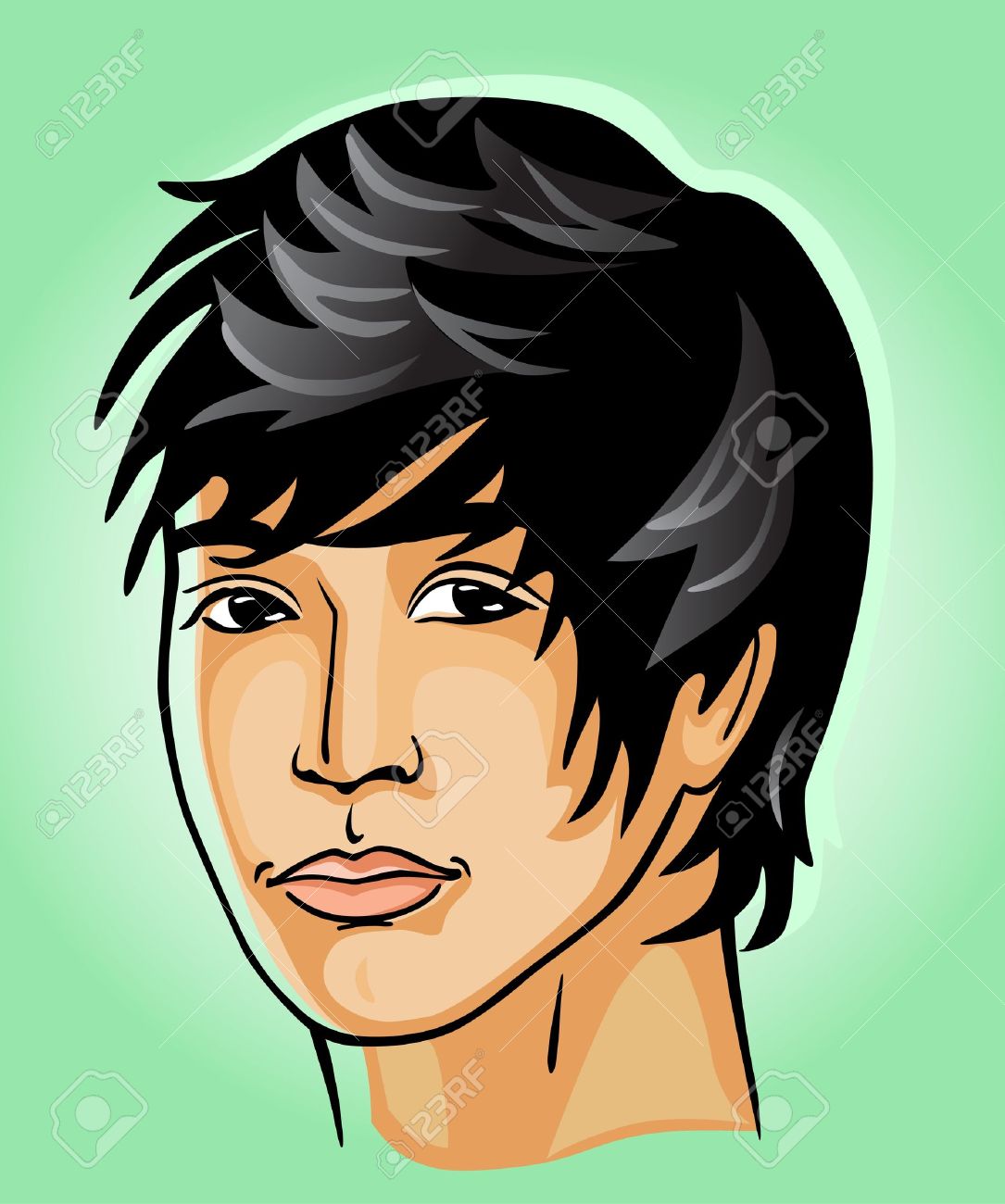 Asian clipart man asian. Indian long hair braid