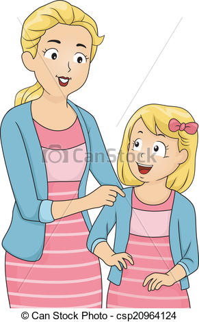 Mother and daughter group. Asian clipart mum
