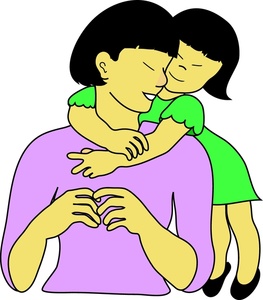 Asian clipart mum. Hispanic girl hugging mother