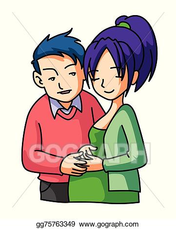 Vector art happy pregnant. Asian clipart mum