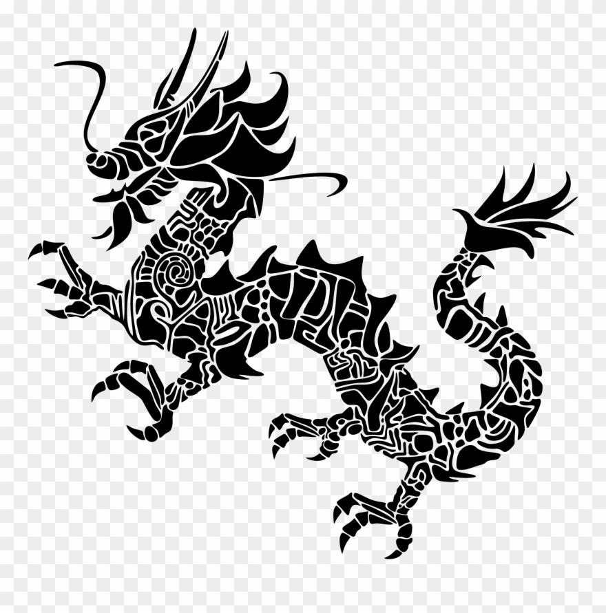 Big image dragon . Asian clipart silhouette