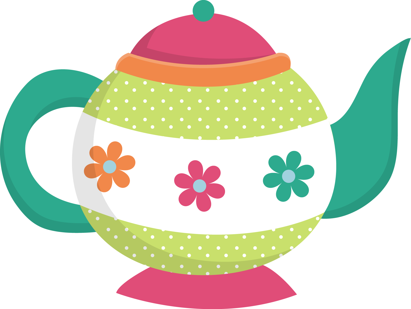 floral clipart teapot