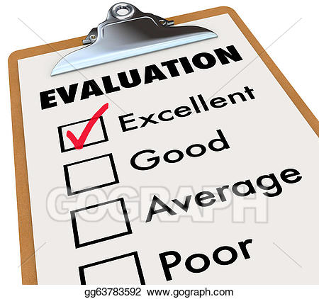 Evaluation report card clipboard. Assessment clipart
