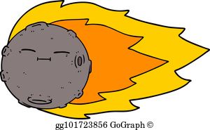 Vector art cartoon meteorite. Asteroid clipart comic