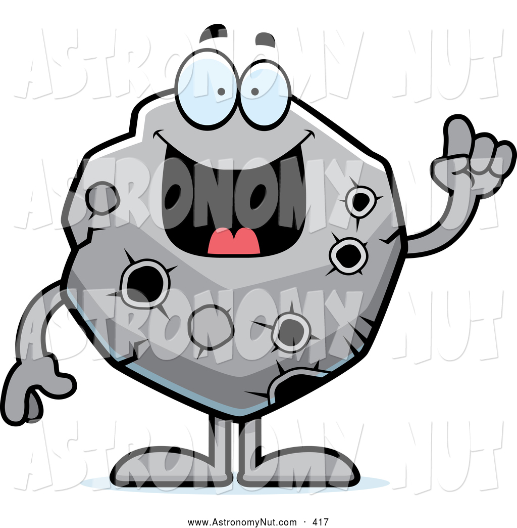 Asteroid clipart cute. Of a happy with