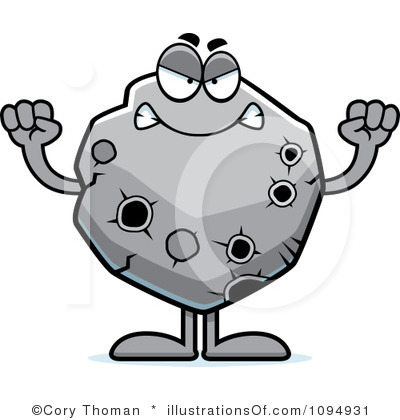 Pencil and in color. Asteroid clipart cute