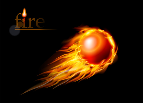asteroid clipart flame ball