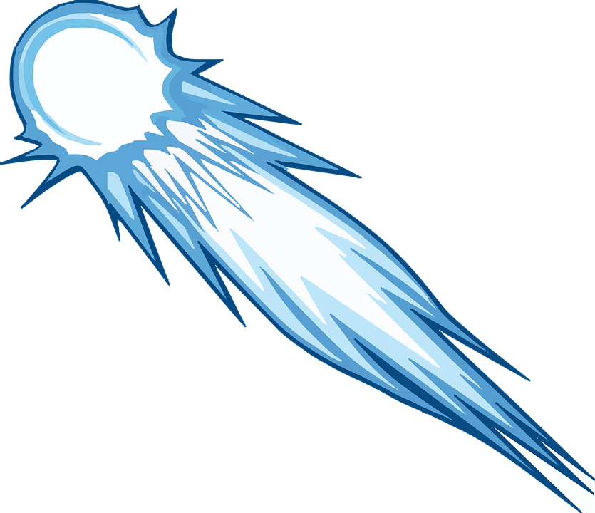 Asteroid clipart flaming. Comet tail pencil and