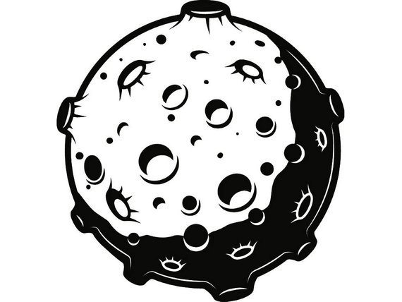 Planet meteor solar system. Asteroid clipart moon crater