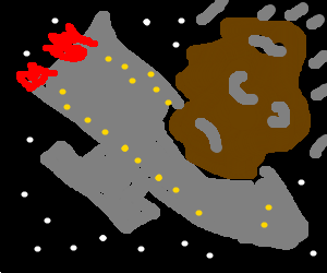 asteroid clipart spaceship
