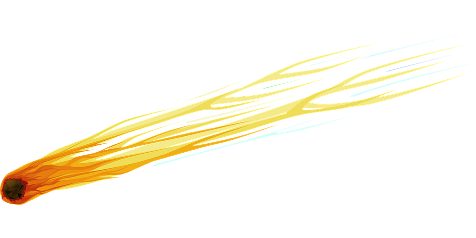 asteroid clipart yellow flame