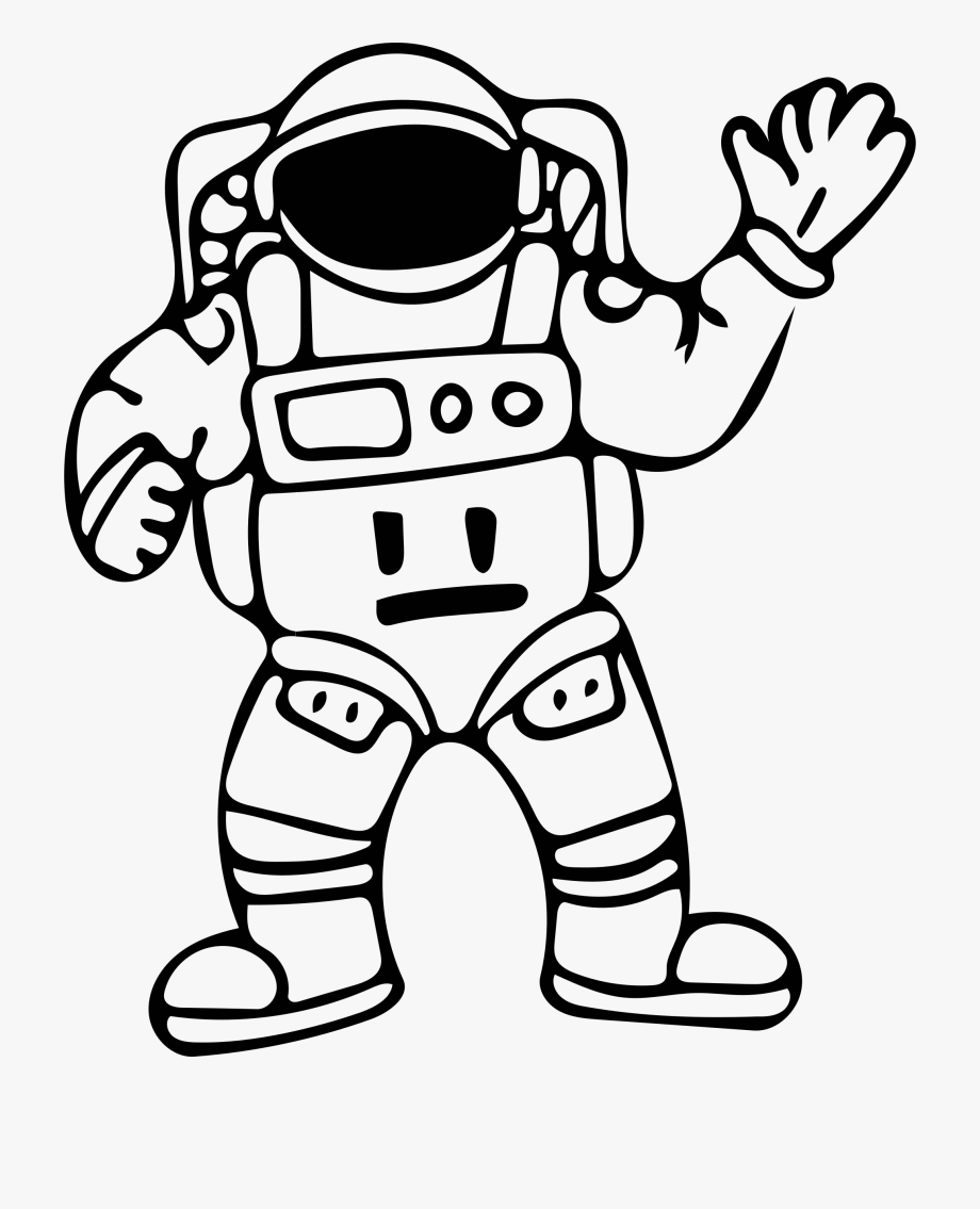 astronaut clipart black and white