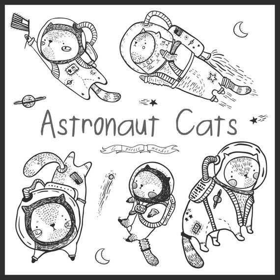 astronaut clipart cat