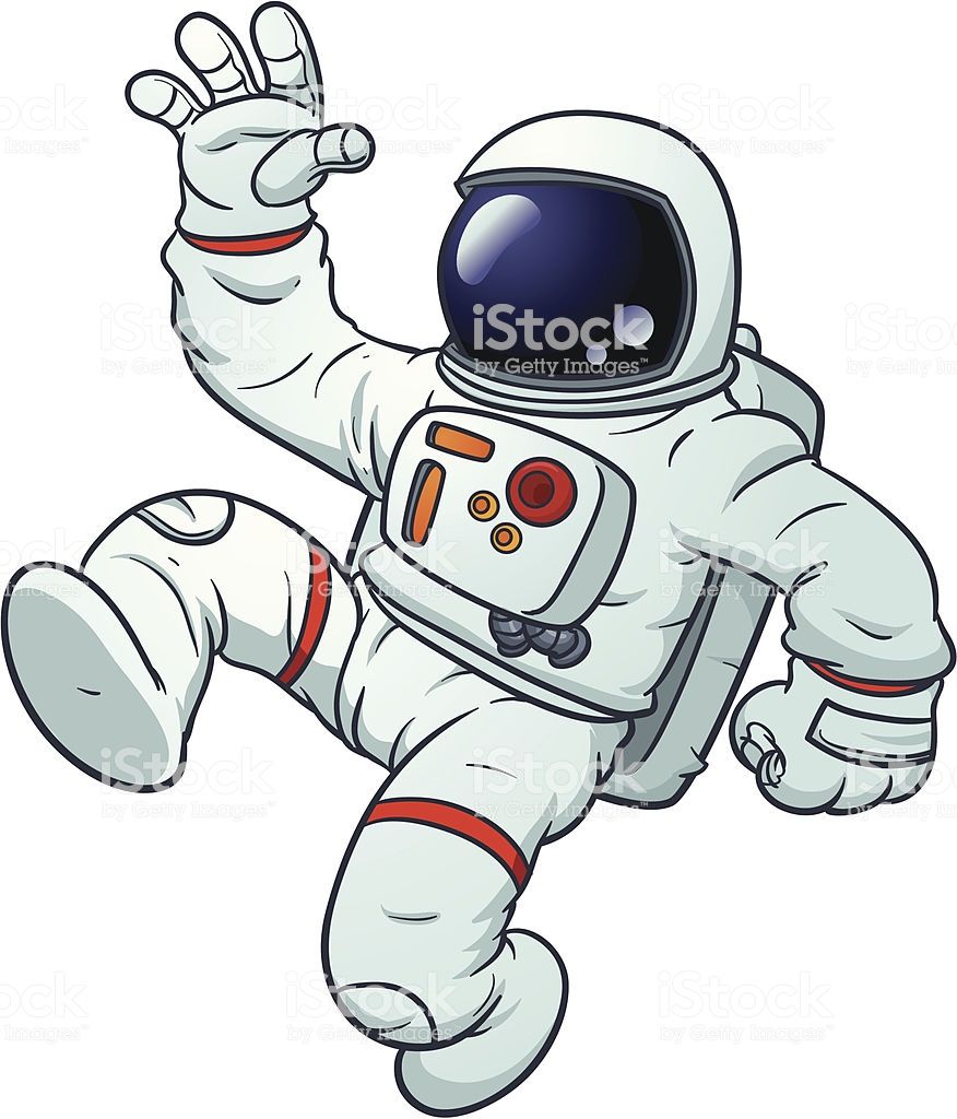 Astronaut clipart comic. Cartoon floating vector illustration