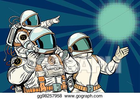 Astronaut clipart family. Eps vector astronauts father