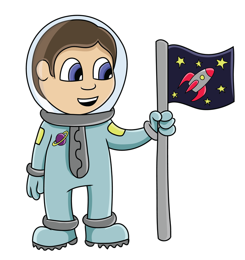 Flag clipart space. Cartoon astronaut clip art