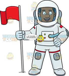 A black male smiles. Astronaut clipart man