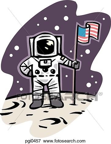 Astronaut clipart moon. On letters stock illustration