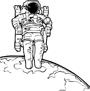 Space walk clip art. Astronaut clipart moon