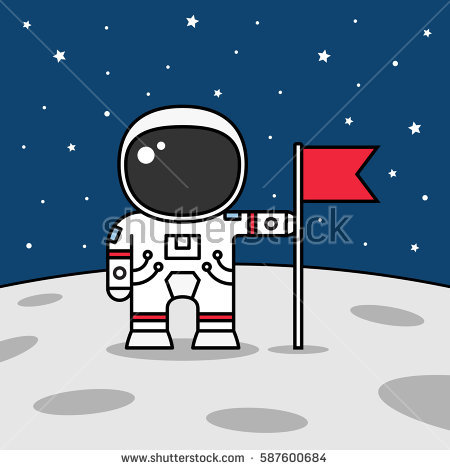 On station . Astronaut clipart moon