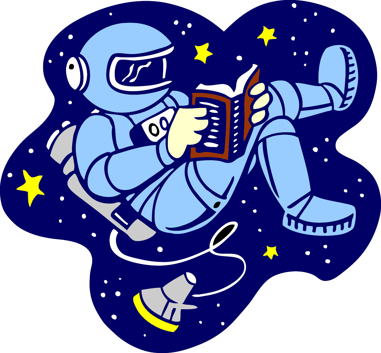 astronaut clipart reading