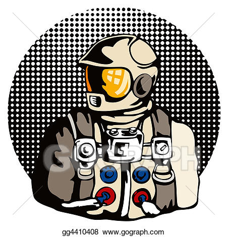 Stock illustration profile art. Astronaut clipart side view