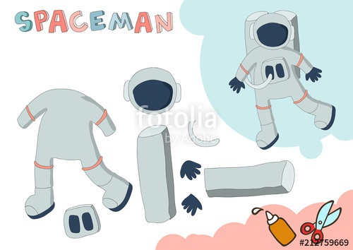 Astronaut clipart template. Paper model small home