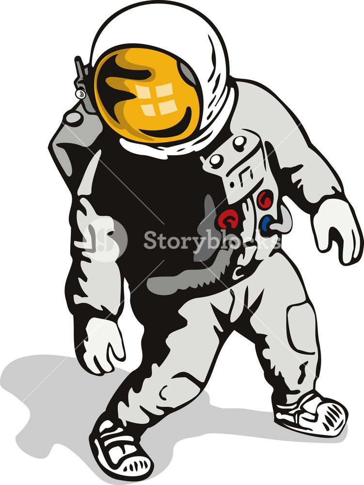 Astronaut clipart vintage. Retro royalty free stock