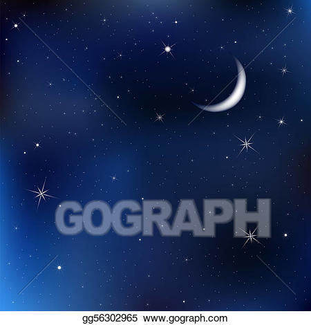 Vector stock night sky. Astronomy clipart evening
