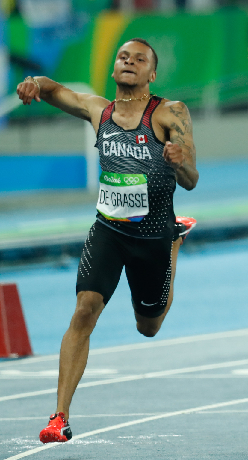 Andre de grasse wikipedia. Athlete clipart 100m